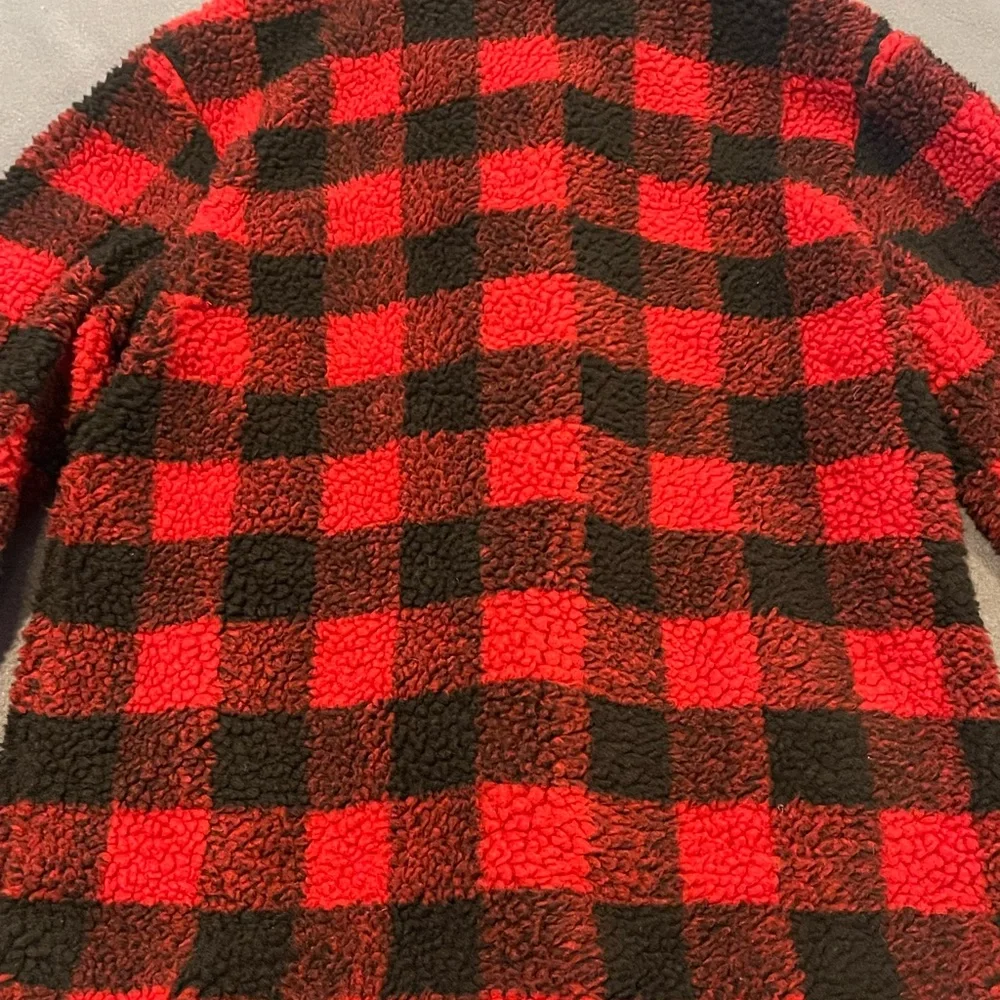 Gap kids sherpa plaid coat girls size‎ XL NWT red/black